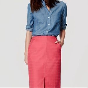 Loft Pink Linen-like Skirt